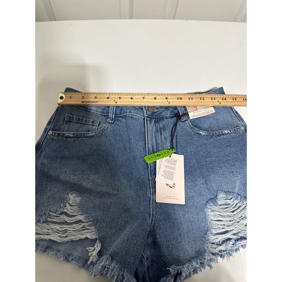 Sincerely Jules Distressed Denim Super High Rise Shorts size 9/29 NWT - Picture 6 of 8